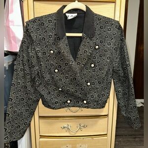 Vintage 90’s A. Byer Black Floral Women's Blazer